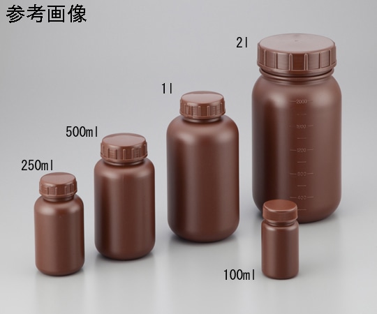 アズワン 広口丸型遮光瓶SCC (茶) 100mL 5個×2袋入 1パック (ご注文単位1パック) 【直送品】