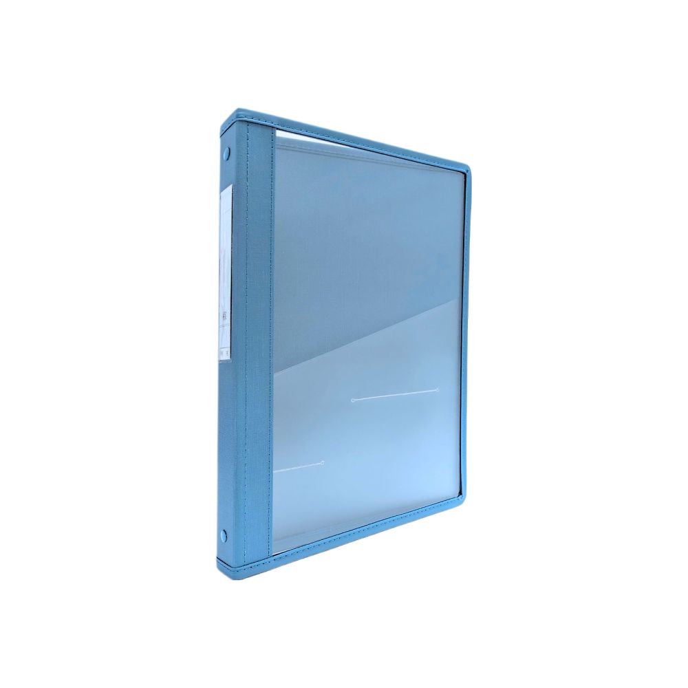 サンリーフ カルテブック (クリアータイプ) A4 4穴 ブルー 背幅30mmSKC-430-4BL 1冊 (ご注文単位1冊) 【直送品】