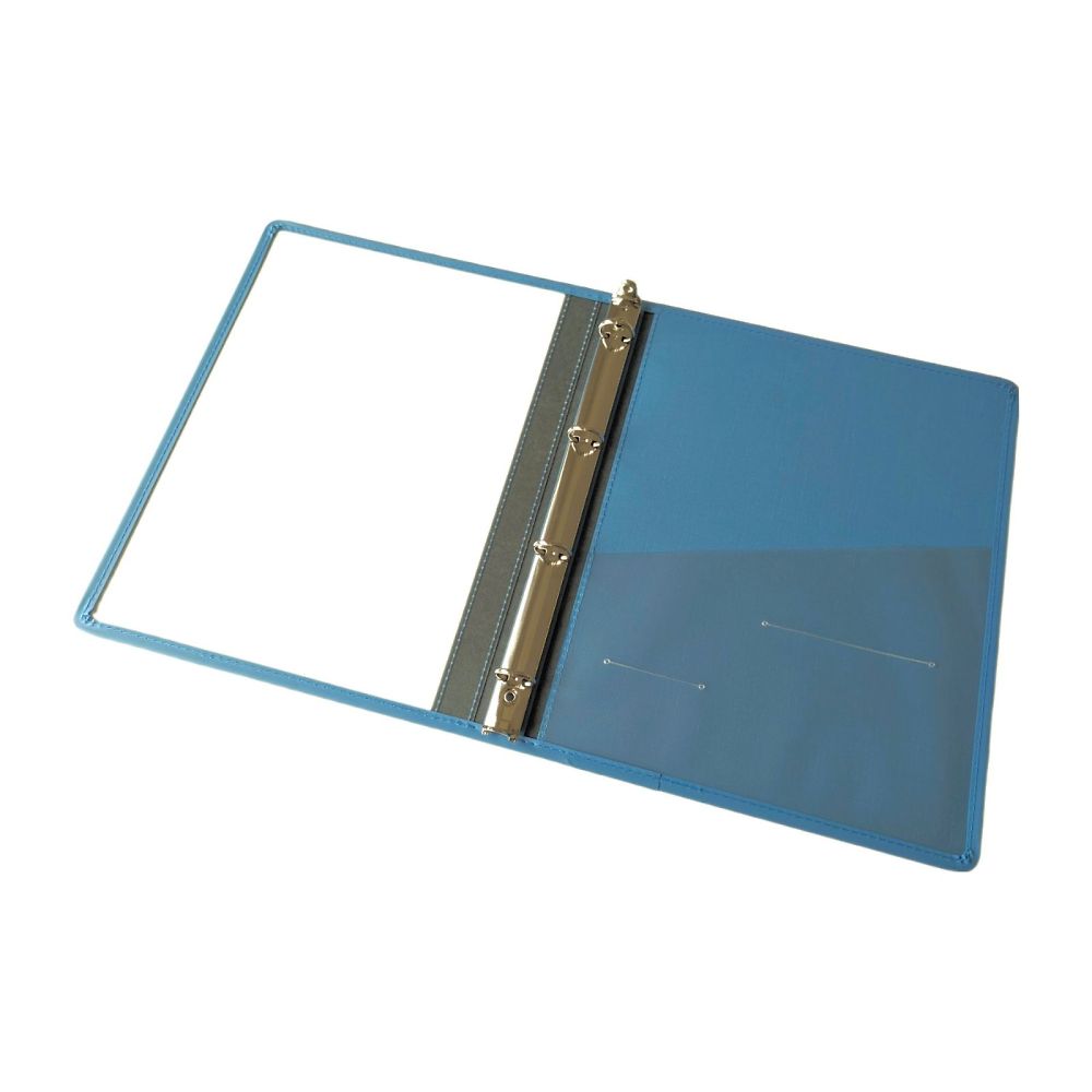 サンリーフ カルテブック (クリアータイプ) A4 4穴 ブルー 背幅30mmSKC-430-4BL 1冊 (ご注文単位1冊) 【直送品】