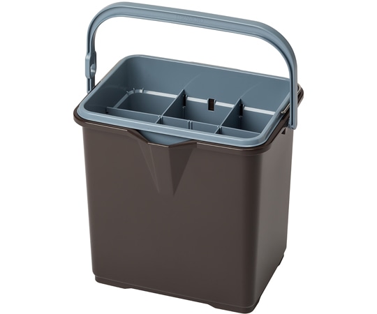 テラモト 仕切付きバケツⅡ ブラウン CE-447-100-4 1個(ご注文単位1個)【直送品】
