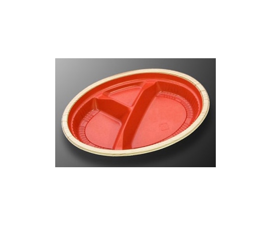 中央化学 弁当容器 CT WF-小判 23A-32 赤木目-BK 身L 600枚 31831 1ケース(ご注文単位1ケース)【直送品】