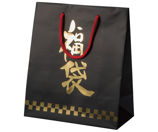 アズワン 手提げ紙袋 福袋 福ノワール 26×13×30cm 10枚入 38-151-9-1 1個(ご注文単位1個)【直送品】