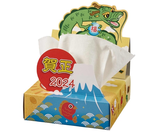 アズワン ティッシュ日本の正月 辰ティッシュ 100個 38-166-6-1 1セット(ご注文単位1セット)【直送品】