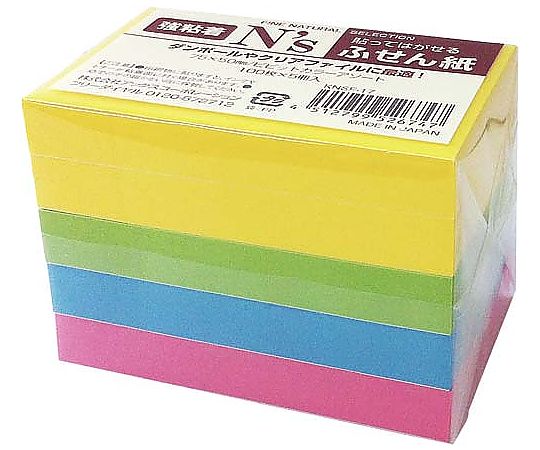 アックスコーポレーション N's強粘着ふせん 75×50 ビビッド 5冊入 KNSF-17 1パック(ご注文単位1パック)【直送品】