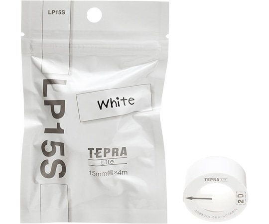キングジム テプラ Liteテープ ホワイト LP15S 1個(ご注文単位1個)【直送品】
