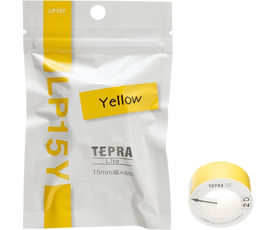 キングジム テプラ Liteテープ イエロー LP15Y 1個(ご注文単位1個)【直送品】