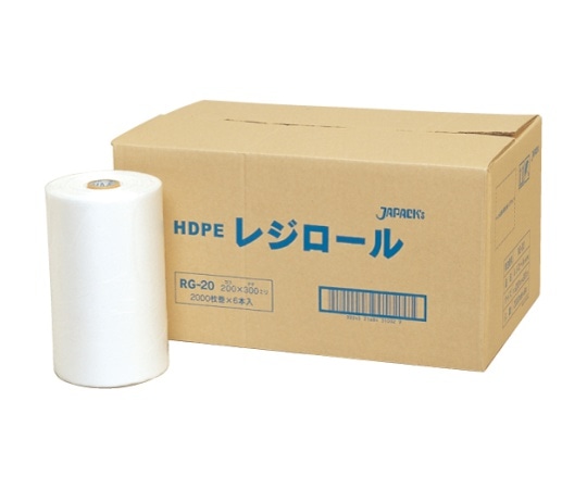 ジャパックス 業務用 レジロール20 HDPE 半透明 0.01mm 1ケース(2000枚×6冊入) RG20 1ケース（ご注文単位1ケース）【直送品】