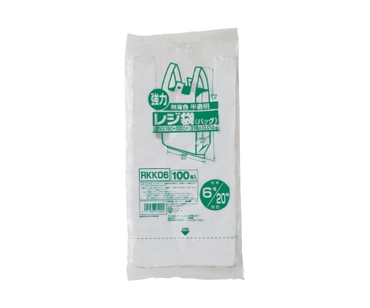 ジャパックス レジ袋(無着色) 関東6号/関西20号 HDPE 半透明 0.012mm 1ケース(100枚×80冊入) RKK06 1ケース（ご注文単位1ケース）【直送品】