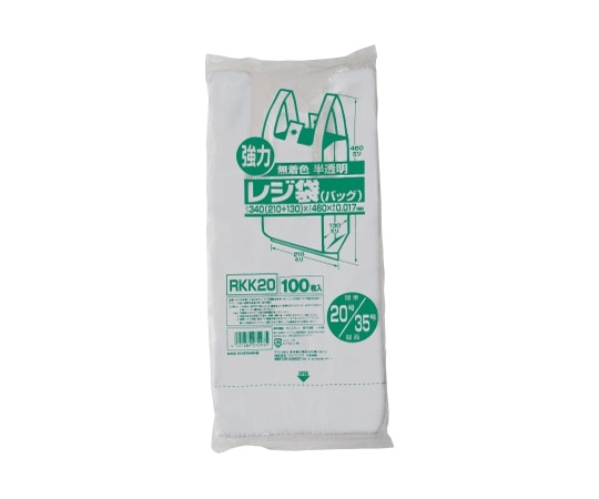 ジャパックス レジ袋(無着色) 関東20号/関西35号 HDPE 半透明 0.017mm 1ケース(100枚×40冊入) RKK20 1ケース（ご注文単位1ケース）【直送品】