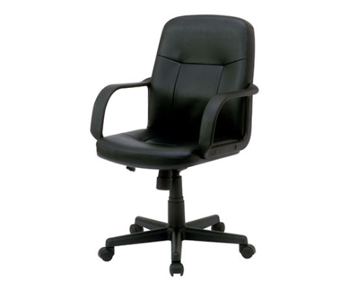 ナカバヤシ OAレザーチェア ローバック ブラック CCL-001D 1個(ご注文単位1個)【直送品】