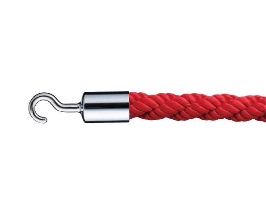 シロクマ パーティションロープ径25×1800ミリクローム・レッド FPR25C 1個(ご注文単位1個)【直送品】