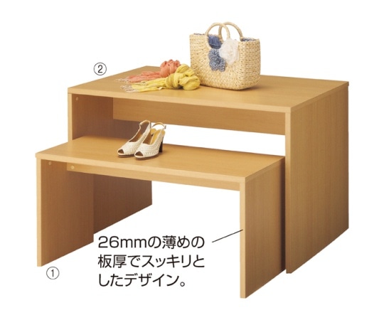 ストア・エキスプレス 木製コの字型ネストテーブル エクリュ W108×D45×H55cm 61-84-7-1 1台（ご注文単位1台）【直送品】