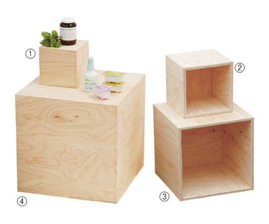 ストア・エキスプレス ヒノキディスプレイボックス 5面 40cm角 61-117-2-4 1個（ご注文単位1個）【直送品】