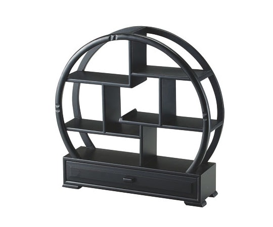 カンダ 丸型茶壷飾棚 引出し付 X07J004-1 1台（ご注文単位1台）【直送品】