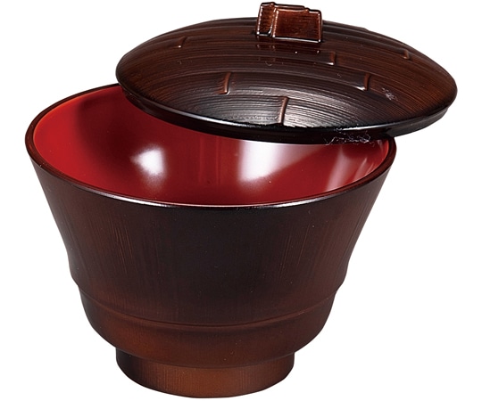 福井クラフト TA竹型椀(小)すす竹内朱(蓋親) 31000330 1個（ご注文単位1個）【直送品】