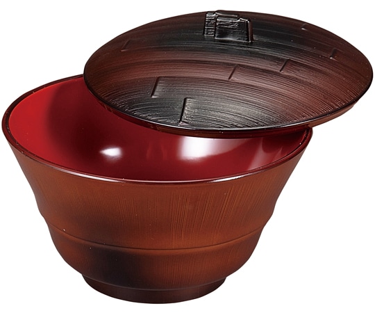 福井クラフト TA竹型椀(大)すす竹内朱(蓋親) 31000380 1個（ご注文単位1個）【直送品】