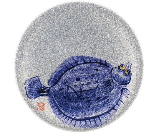 福井クラフト A150寿司皿 シルバーパール カレイ 13000020 1個（ご注文単位1個）【直送品】