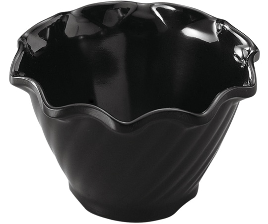 福井クラフト メラミン 93フラワースパイラル小鉢 黒グロス 75006600 1個（ご注文単位1個）【直送品】