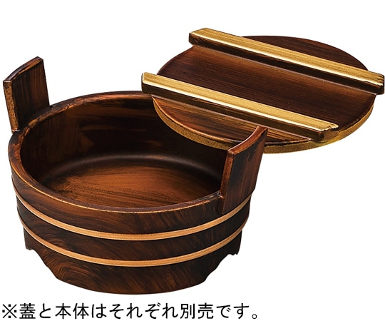 福井クラフト 4寸 手桶(蓋)ブラウン刷毛目 51030918 1個（ご注文単位1個）【直送品】