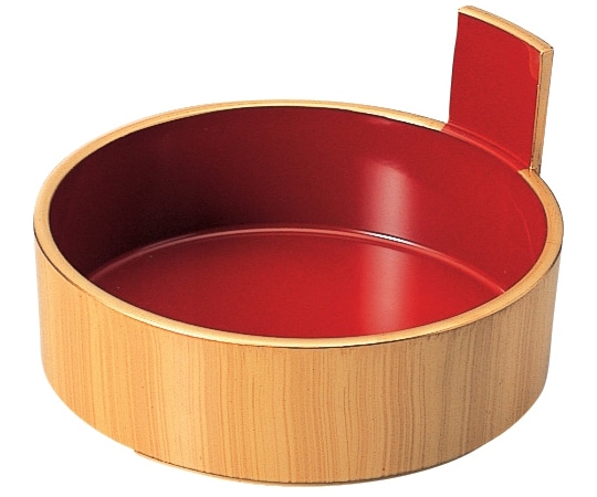 福井クラフト 5.5寸 片手盛桶 白木内朱 51352100 1個（ご注文単位1個）【直送品】