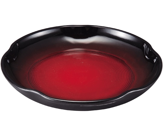 福井クラフト 6.5寸 桜花皿 朱黒ぼかしSH塗 74011700 1個（ご注文単位1個）【直送品】