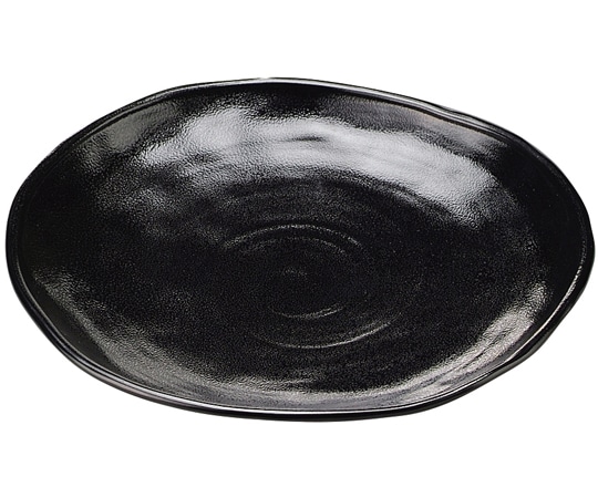 福井クラフト 8寸 小判せせらぎ皿 ゆず天目 55008330 1個（ご注文単位1個）【直送品】