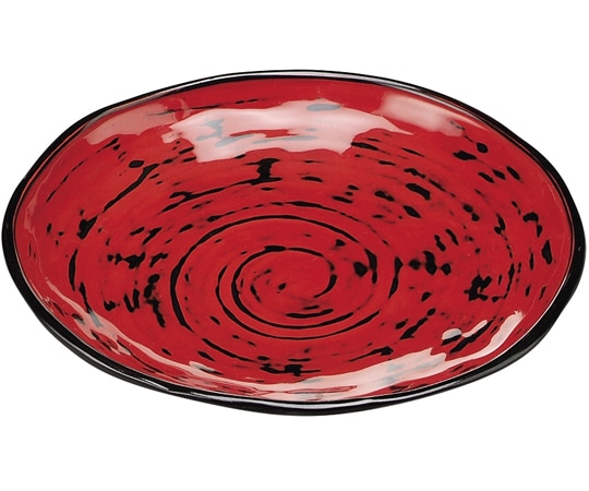 福井クラフト 8寸 小判せせらぎ皿 研出し根来 55008340 1個（ご注文単位1個）【直送品】