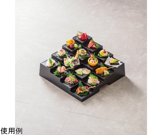 福井クラフト 十六面体松花堂 黒乾漆SLタタキ 51361645 1個（ご注文単位1個）【直送品】