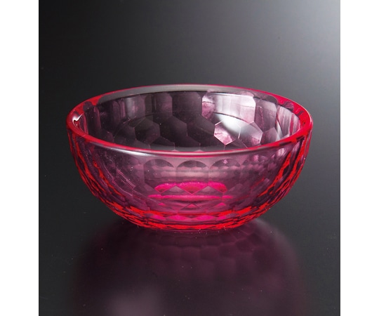 福井クラフト AC φ80鉢 亀甲カット レッド(全面塗) 75007062 1個（ご注文単位1個）【直送品】