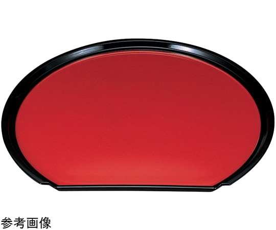 福井クラフト 尺4 半月フライト盆 朱天黒 50306150 1個（ご注文単位1個）【直送品】