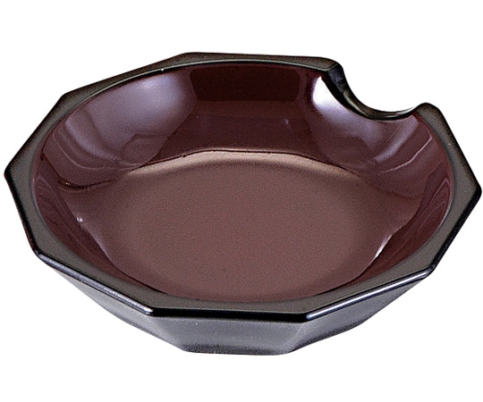 福井クラフト 亀甲箸置付醤油皿 新溜天黒(裏無) 60002410 1個（ご注文単位1個）【直送品】