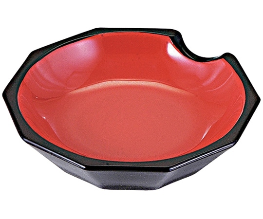 福井クラフト 亀甲箸置付醤油皿 朱天黒裏黒塗 60002390 1個（ご注文単位1個）【直送品】