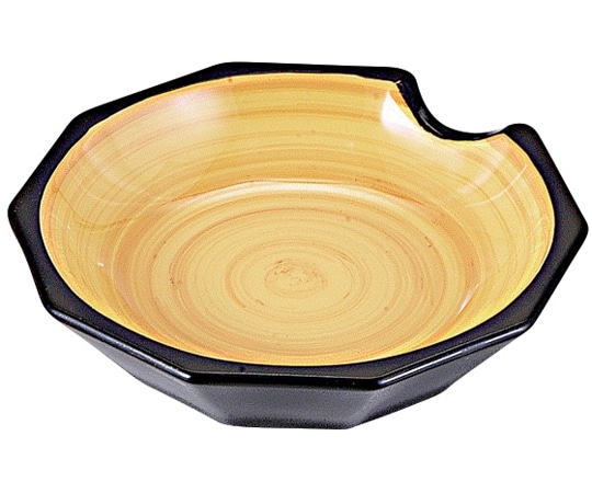 福井クラフト 亀甲箸置付醤油皿 白木刷毛目(裏黒) 60002420 1個（ご注文単位1個）【直送品】