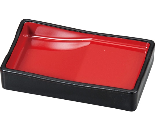 福井クラフト 箸置付長角醤油皿 黒内朱 75007280 1個（ご注文単位1個）【直送品】