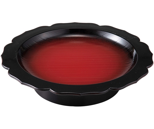 福井クラフト 桔梗天皿 朱黒ぼかしSH塗 55204505 1個（ご注文単位1個）【直送品】