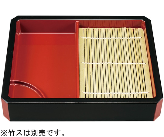 福井クラフト 隅切天もりざる 本体 黒内朱(底板無) 46200090 1個（ご注文単位1個）【直送品】