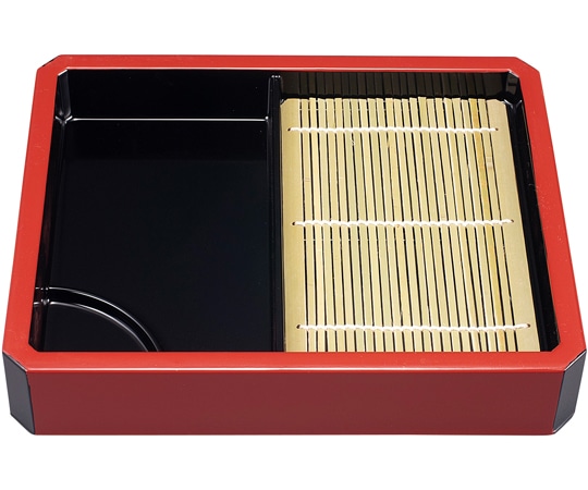 福井クラフト 隅切天もりざる 本体 朱渕黒(底板無) 40431460 1個（ご注文単位1個）【直送品】