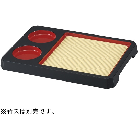 福井クラフト Sくり抜き角皿 黒内朱 46020640 1個（ご注文単位1個）【直送品】