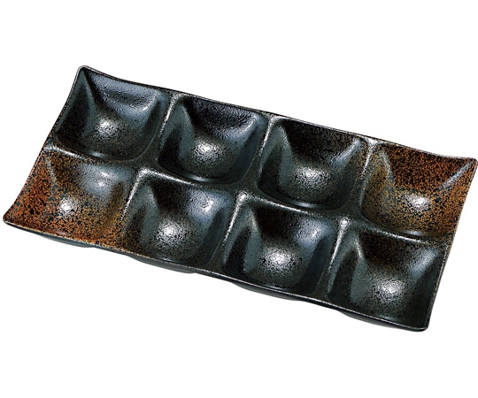 福井クラフト 1/2八ッ切プレート 焼締裏塗有 51037960 1個（ご注文単位1個）【直送品】