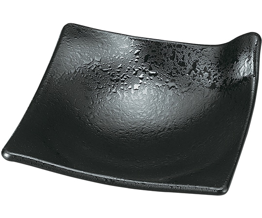 福井クラフト 11cm 角千鳥深皿 黒タタキ 54036420 1個（ご注文単位1個）【直送品】