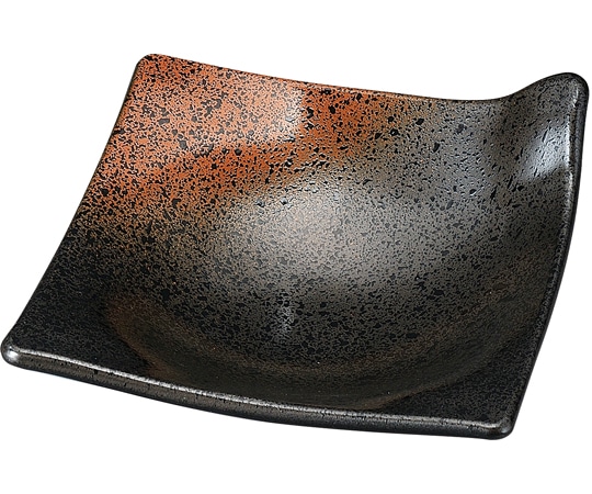 福井クラフト 11cm 角千鳥深皿 焼き締め 54036430 1個（ご注文単位1個）【直送品】