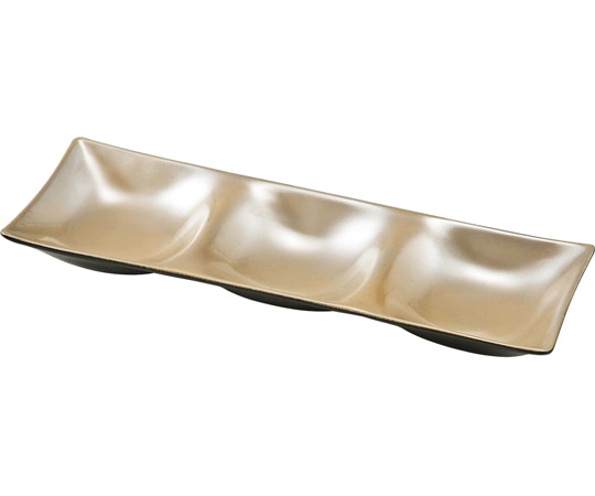 福井クラフト 26.2cm 3点薬味皿 黄金銀彩 55204585 1個（ご注文単位1個）【直送品】