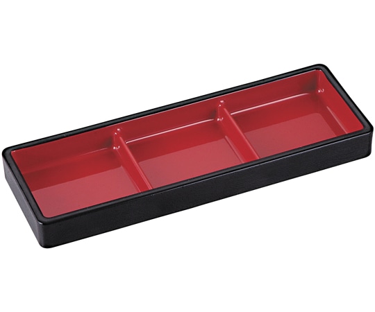 福井クラフト 桐木目三点薬味皿 黒内朱 45001050 1個（ご注文単位1個）【直送品】