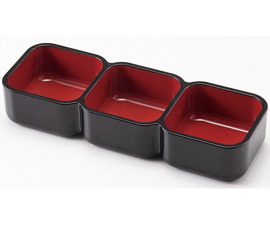 福井クラフト スマート三点珍味入 黒内朱 75007070 1個（ご注文単位1個）【直送品】