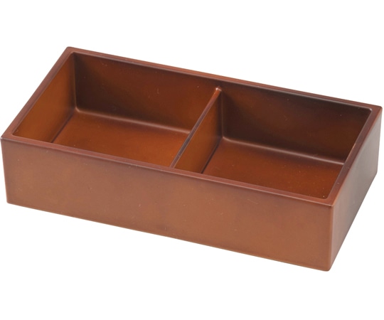 福井クラフト 2ッ仕切珍味箱 ブラウン/(裏塗無) 55204600 1個（ご注文単位1個）【直送品】