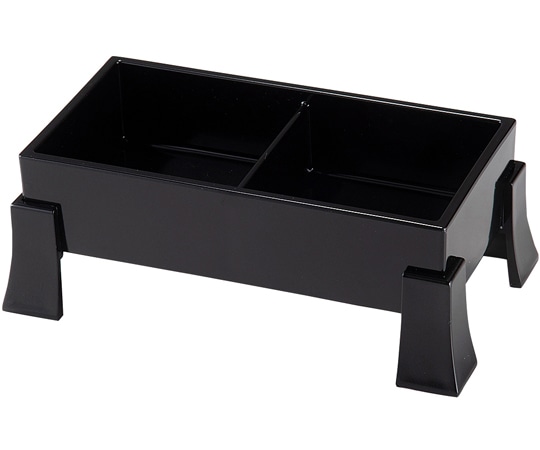 福井クラフト 角足付二点珍味箱 総黒 51300080 1個（ご注文単位1個）【直送品】