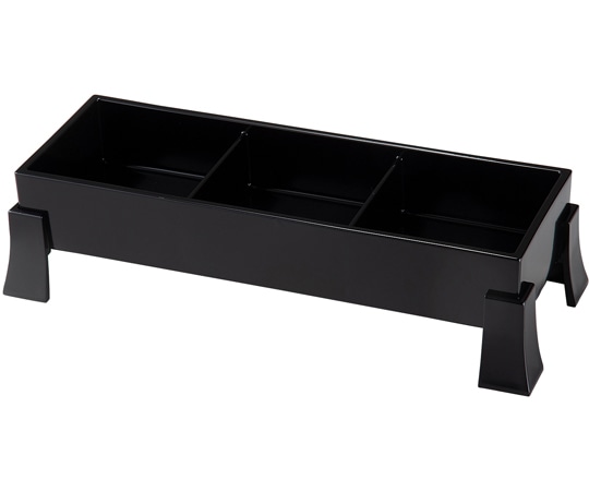 福井クラフト 足付三点珍味箱 総黒 51300090 1個（ご注文単位1個）【直送品】