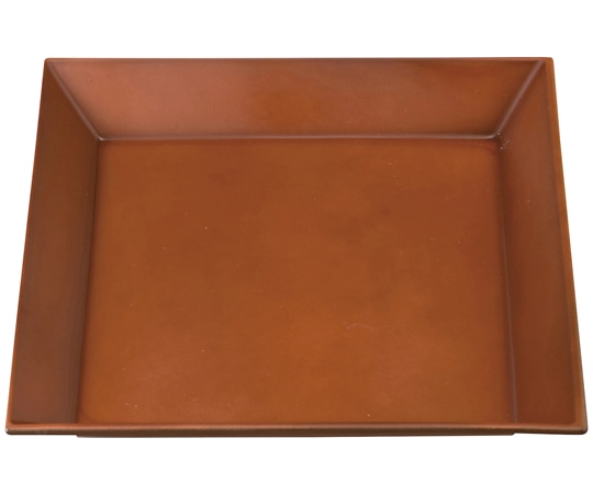 福井クラフト 22cm スクエアフラットプレート ブラウン(裏黒) 55202830 1個（ご注文単位1個）【直送品】