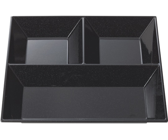 福井クラフト 22cm スクエアプレート 三ッ仕切黒艶消(裏黒) 50028575 1個（ご注文単位1個）【直送品】