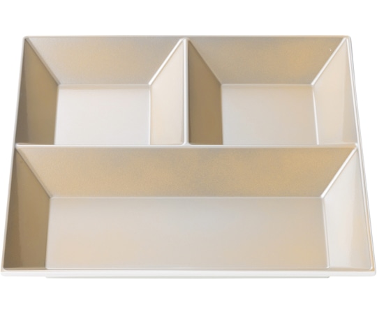 福井クラフト 22cm スクエアプレート 三ッ仕切黄金銀彩(裏白) 17412240 1個（ご注文単位1個）【直送品】